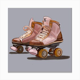 LV pink skates Canvas Print