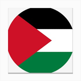Flag Of Palestine Flat Round 2048x2048 Canvas Print