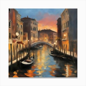 Venice At Sunset 3 Canvas Print