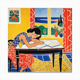 Woman Reading 10 Canvas Print