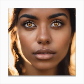 Portrait Of A Woman With Golden Eyes Canvas Print