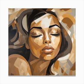 Woman With Eyes Closed 5 Canvas Print