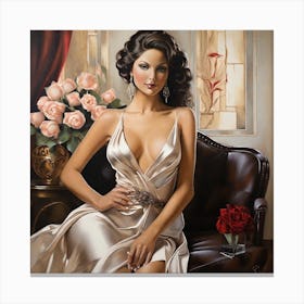 Woman In A White Dress Canvas Print