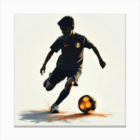 Soccer Player Kicking A Ball 1 Canvas Print