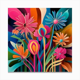 Array Of Colorful Flora Abstract  Canvas Print