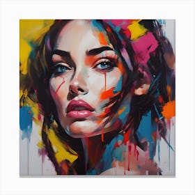 Abstract Girl With Colorful Eyes Canvas Print