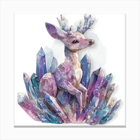 Deer With Crystals Canvas Print