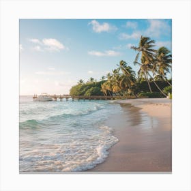 Beach At Sunrise Canvas Print