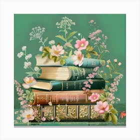 Books And Flowers 4 Canvas Print