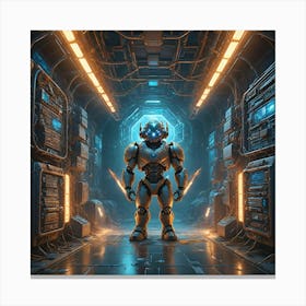 Voyage Of The Cosmic Sentinel Canvas Print