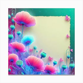 Poppies And Butterflies Canvas Print