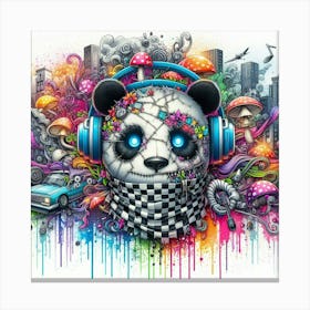 Psychedelic Panda 18 Canvas Print