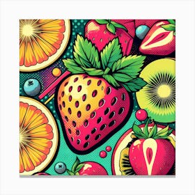 Pop Fruit Vector Illustration Canvas Print