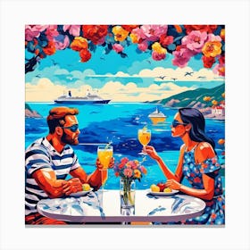 Romantic Evening At The Seaside Canvas Print