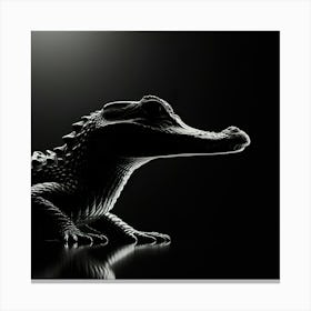 Crocodile Silhouette Canvas Print