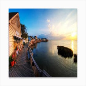 Sunset On A Boardwalk Canvas Print