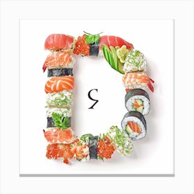 Sushi Letter D Canvas Print