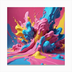 Colorful Paint Splash Canvas Print