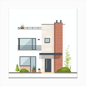 Modern House Vector Illustration 1 Canvas Print