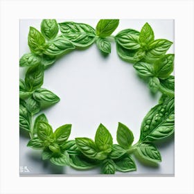 Wreath Of Basil Leaves Canvas Print