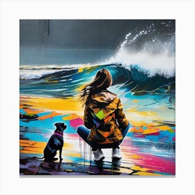 'The Girl And The Dog' Canvas Print