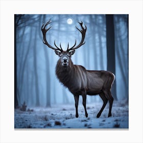 Deer In The Forest Canvas Print