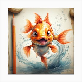 Goldfish Drawing 1 Canvas Print