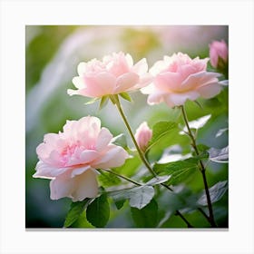 Flowers Leaves Nature Soft Freshness Pastel Botanical Plants Blooms Foliage Serene Delic (16) Canvas Print