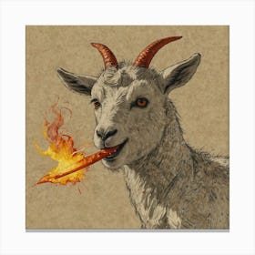 Goat With Fire 1 Canvas Print