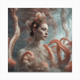 Coral Ocean Octopus Beauty Canvas Print