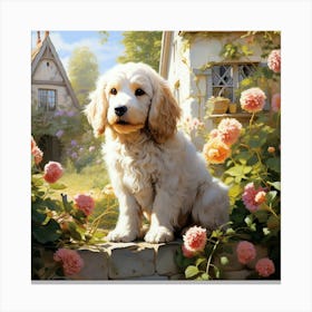 Cockapoo Basking In The Midday Sun 1 Canvas Print