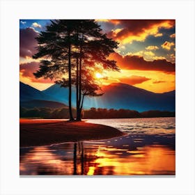 Sunset By The Lake 74 Canvas Print