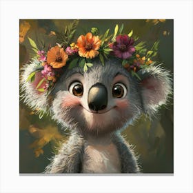 Koala With Flowers Stampe su tela