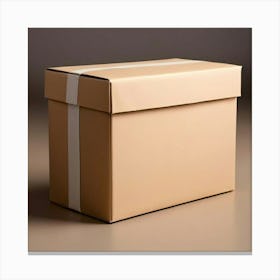 Mock Up Blank Box Parcel Cardboard Customizable Template Unprinted Clean Simple Minimalis (21) Canvas Print