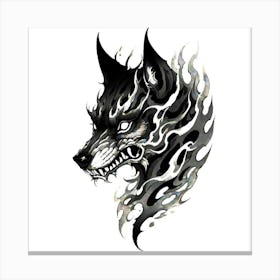 Wolf Head Tattoo 16 Canvas Print