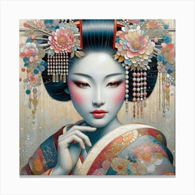 Geisha Creative Illustration Artwork 49 Canvas Print