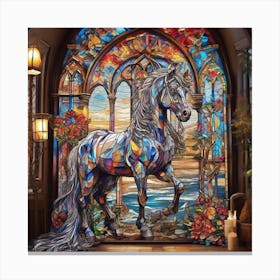 Stained Glass Horse 1 Canvas Print