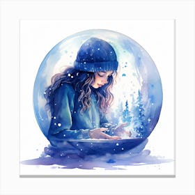 Snow Globe Girl Canvas Print