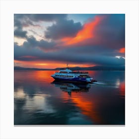 Sunset On A Boat 14 Canvas Print