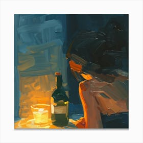 Girl And A Bottle Canvas Print