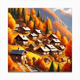 Village In Autumn Mountains (19) Canvas Print