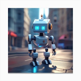 Robot In The City 74 Canvas Print