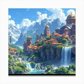 Castle In The Mountains Canvas Print