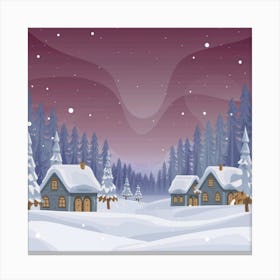 Winter Village Canvas Print