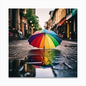 Rainbow Umbrella Canvas Print