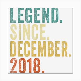 Legend Since December 2018 4 Year Old 4th Birthday Boy Canvas Print