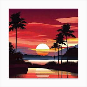 Sunset At The Beach 154 Canvas Print