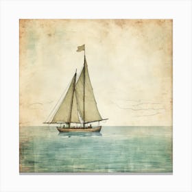 Vintage Sailboat 2 Canvas Print