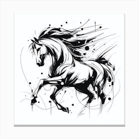 Abstract Horse Running Canvas Print