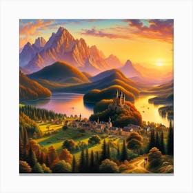 Sunset In The Mountains 2 Canvas Print